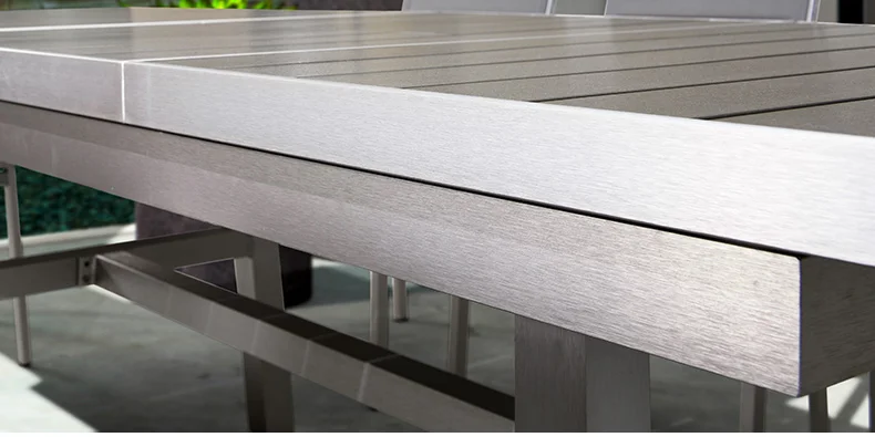 Outdoor Leisure Table And Chair Plastic Wood Dining Sets 8 Seater Outdoor Garden