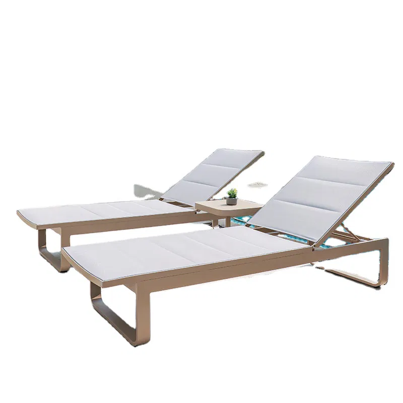 Popular Style Hotel Villa Patio Aluminum Alloy Sunbed Outdoor Recline Waterproof Sunscreen Swimming Pool Beach Chair